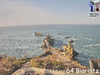 Aperçu de la webcam ID1039 : Biarritz : vue sur le Rocher de la Vierge - via france-webcams.com
