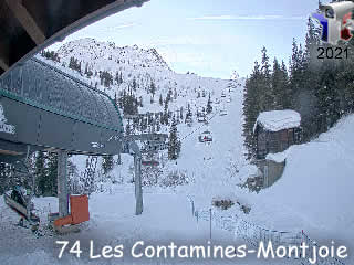 Webcam Les Contamines Montjoie - Départ télésiège de Bûche Croisée - via france-webcams.com